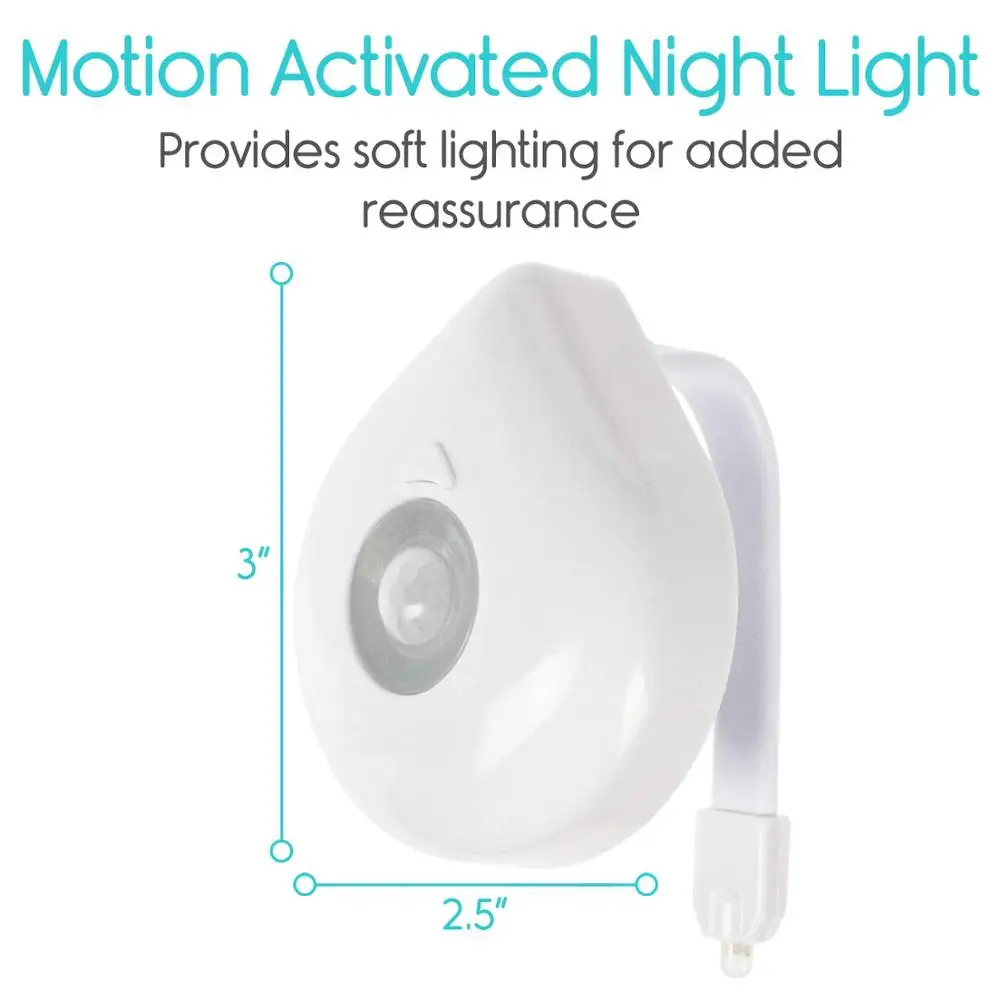 Светодиодный ночсветильник для унитаза с датчиком движения 8 цветов Сменные