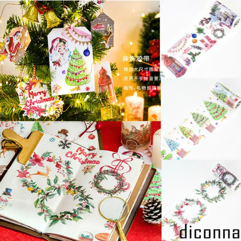 1 шт. Рождественская лента мультфильм Санта Сделай сам стикер декоративные ленты