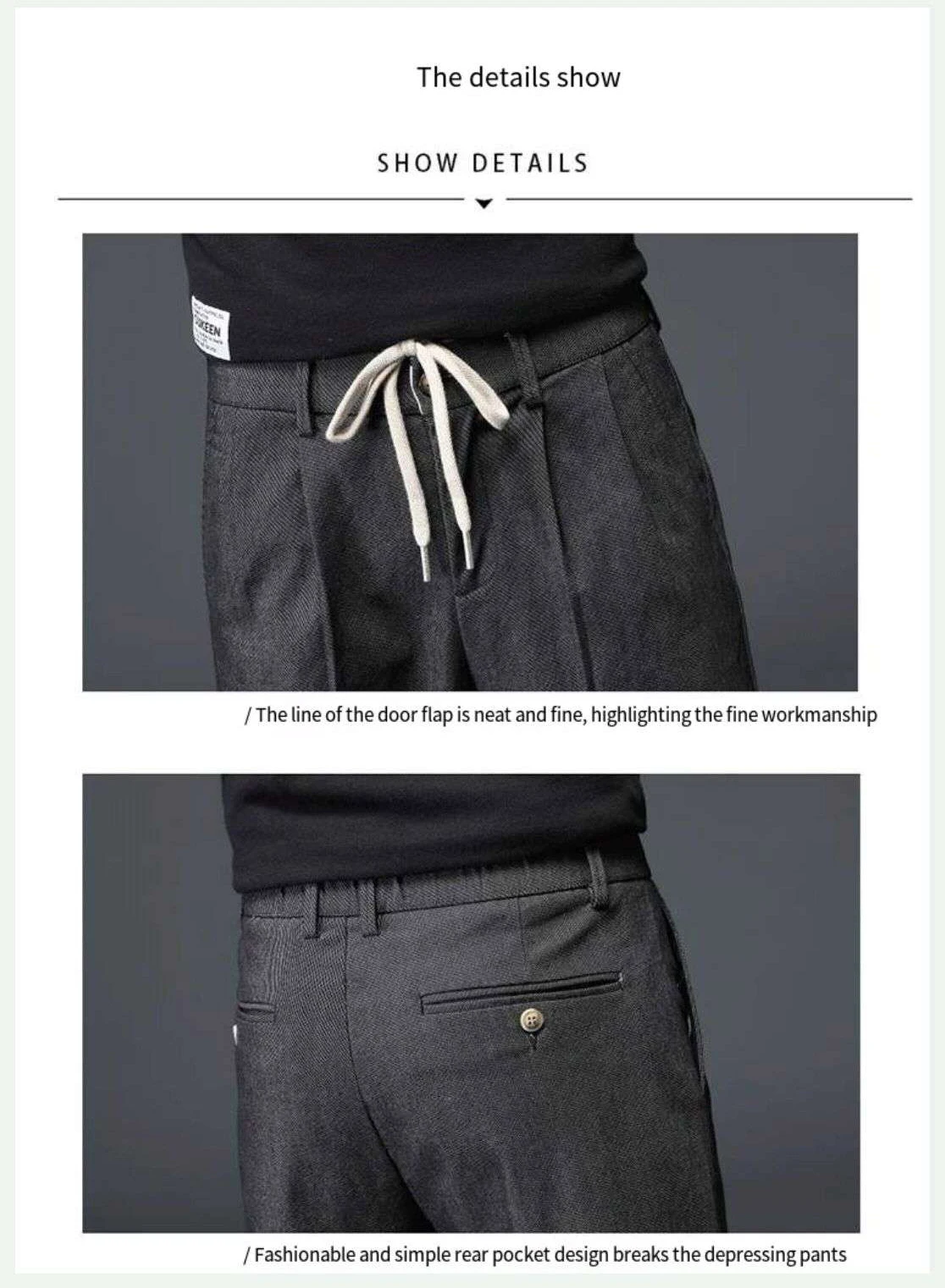 

Fall 2021 Drawstring Casual Loose-Fitting Pants Korean Fashion Men's Small-Foot Business Trousers