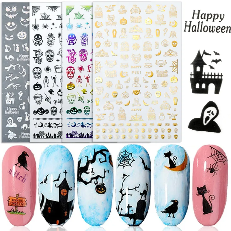 

3D Nail Stickers Nail Stickers Anime Girl Halloween Designs Foil Ornaments Wraps Manicure Accessories Decoration