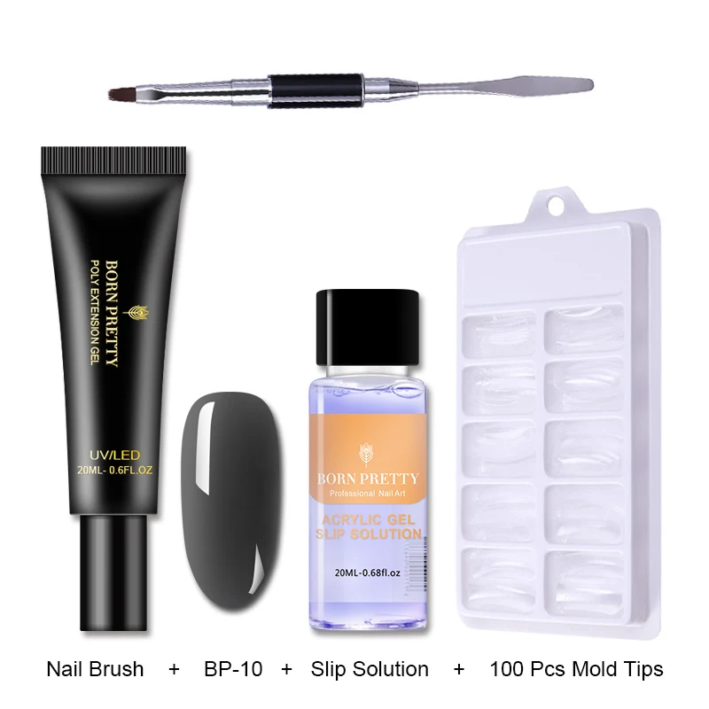 Set 20 BORN PRETTY розовый Обнаженная ногтей быстрое строительство поли гель 20 мл желе Builder палец УФ-гель продолжительного действия лак - Цвет: Set 20