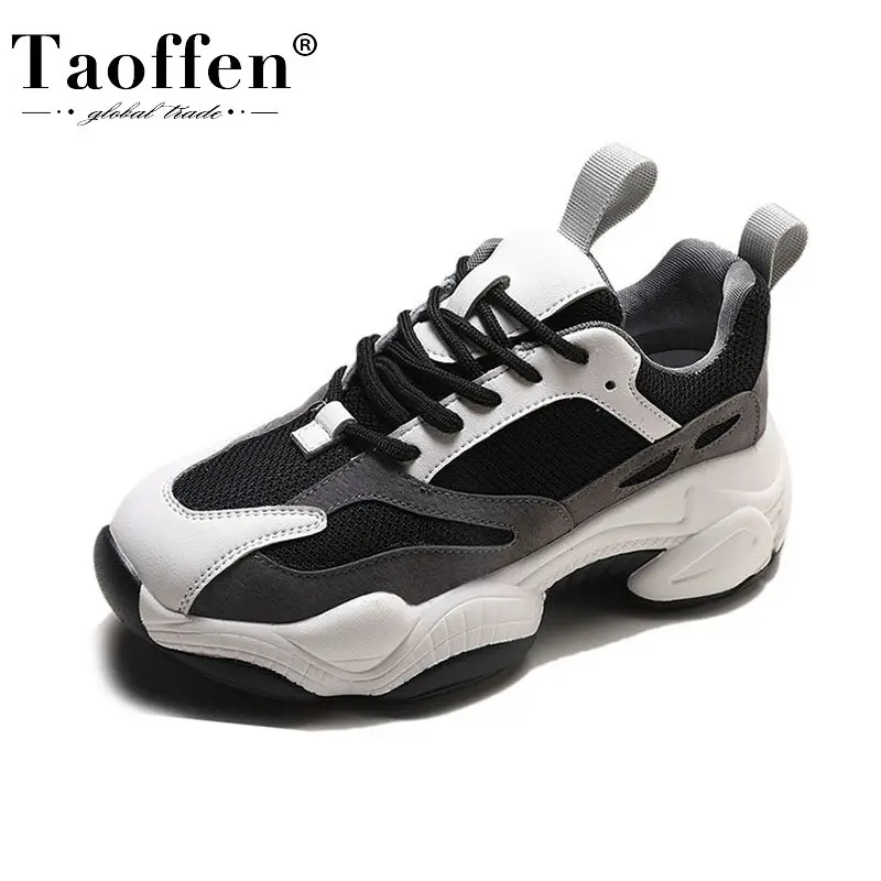 Taoffen/женские кроссовки Лидер продаж Черная Повседневная Вулканизированная обувь
