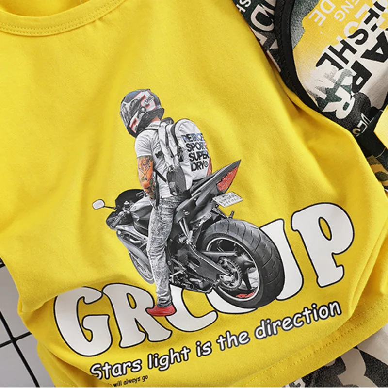 Детская Хлопковая футболка с героями мультфильмов 2 шт./компл. | одежда и обувь