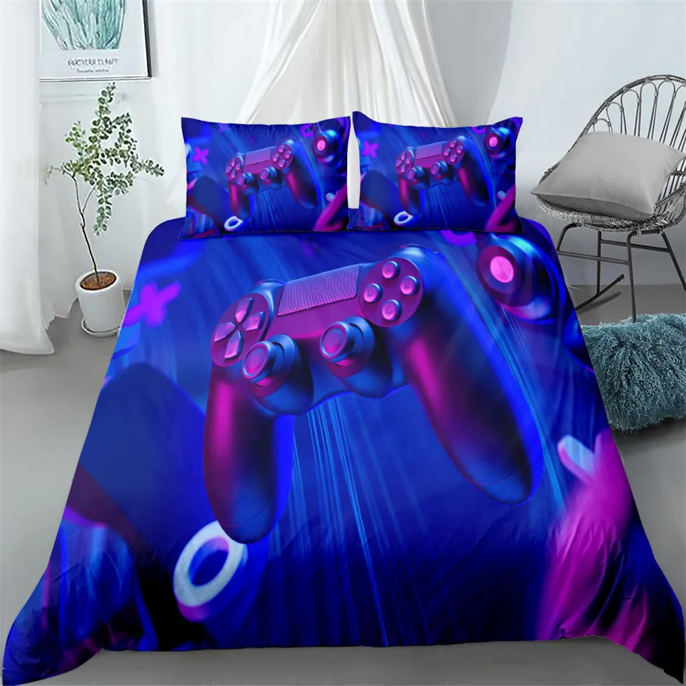 

Children fashion HD Digital Print Game handle Bedding Sets Duvet Cover+ Pillowcase 2/3pcs Customized bed set US/AU/EU size