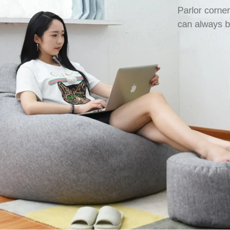 Lazy Bean Bag Chair Cover Without Filler Puff Sofa Kid Camping Party Pouf Bed Gaming Ottoman Cama Bedroom Tatami Floor Seat | Дом и сад