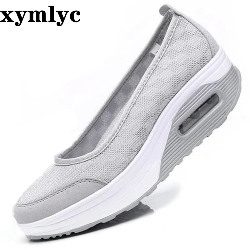 Кроссовки женские на платформе Вулканизированная подошва без застежки удобная