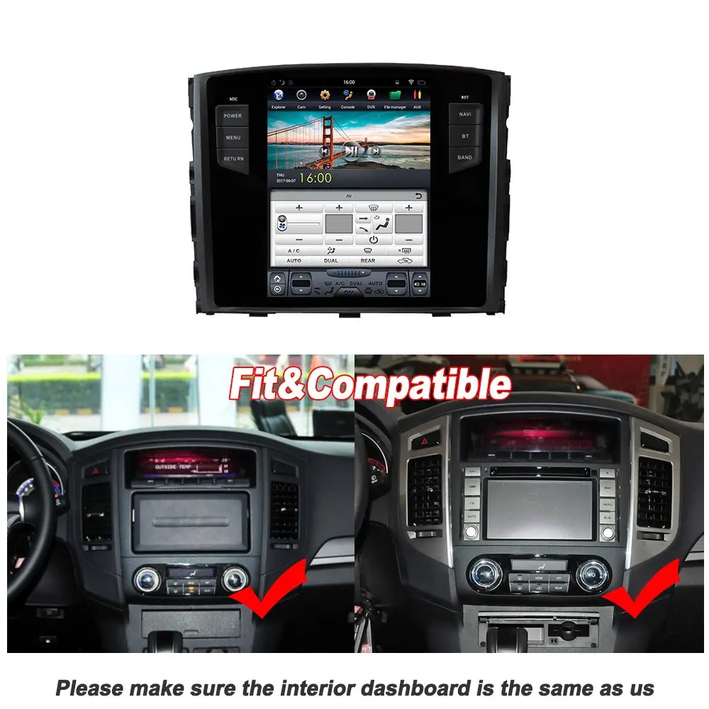 Автомобильная навигационная система GPS для Mitsubishi PAJERO 2007 2017 Авто Радио Android