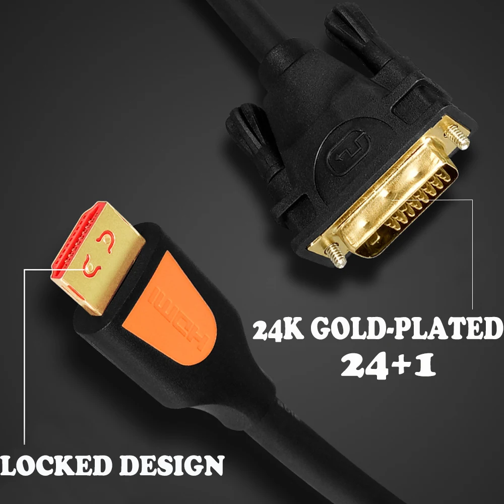 PCER HDMI to DVI Cable Cord Audio Video male cable For PC Monitor HDTV Projector DVI24+1 Male | Электроника