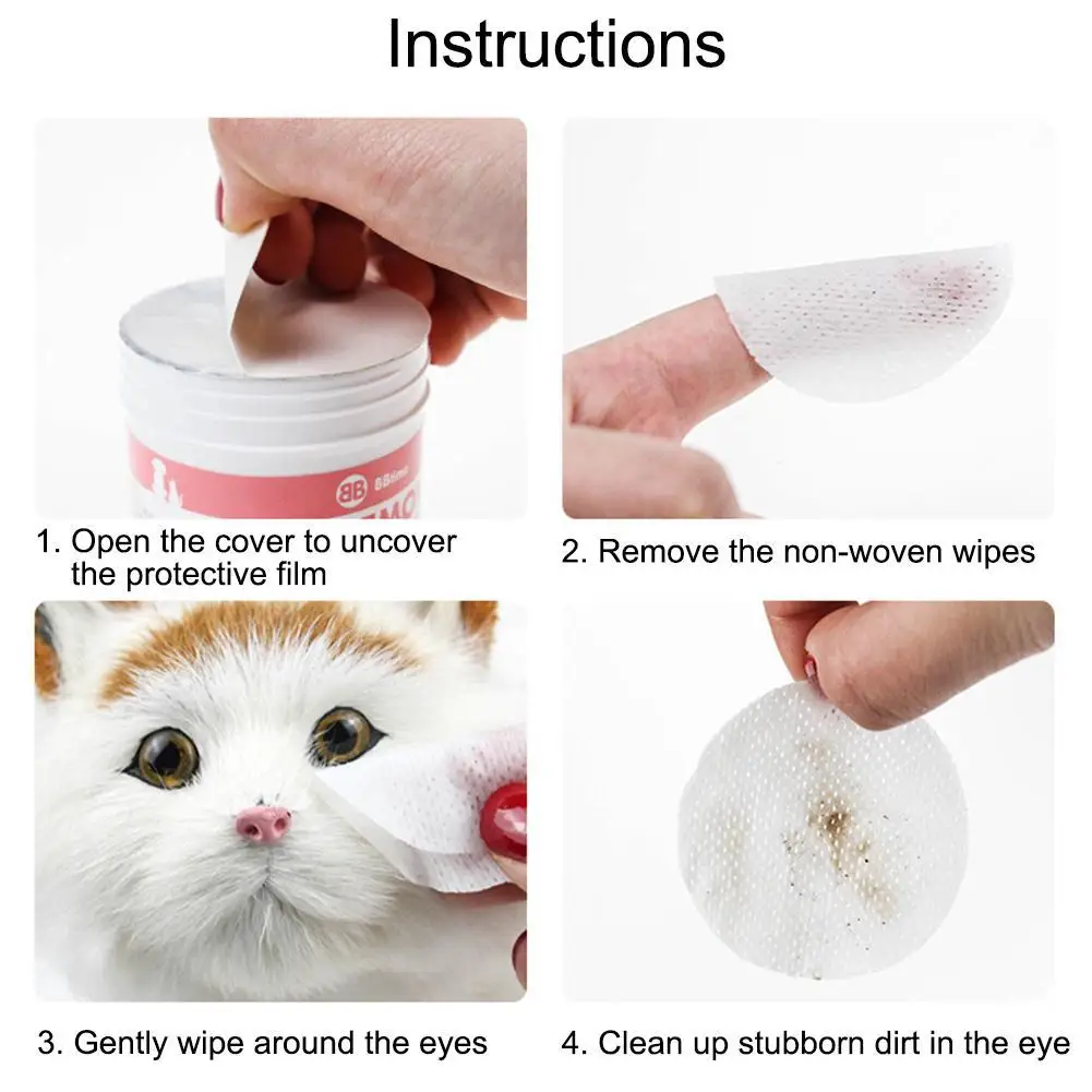 TWISTER.CK 100 шт Чистящие Салфетки для домашних животных удаляющие следы от слезинки