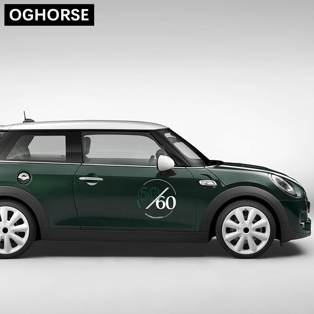 2 шт. 60-летняя Графика Наклейка на дверь боковая наклейка для MINI Cooper R50 R52 R53 R55 R56 R57