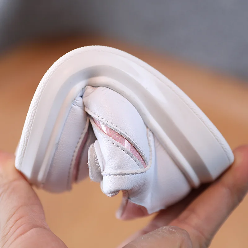 

12-15.5cm Brand Baby Boys Girls Sneakers Pu Leather Breathable Toddler Soft Spring White Shoes 0-3Years Old Kids Casual Shoes