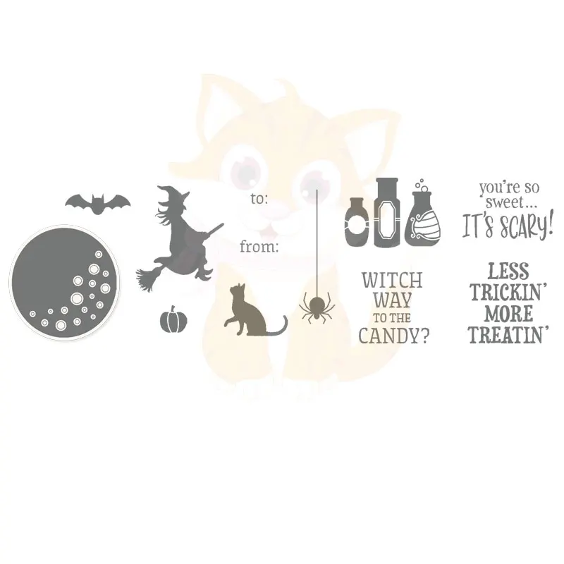 

FRIGHTFULLY CUTE Stamps And Dies New Arrival Scrapbook Diary Decoration Stencil Embossing Template Diy Greeting Card Handmade