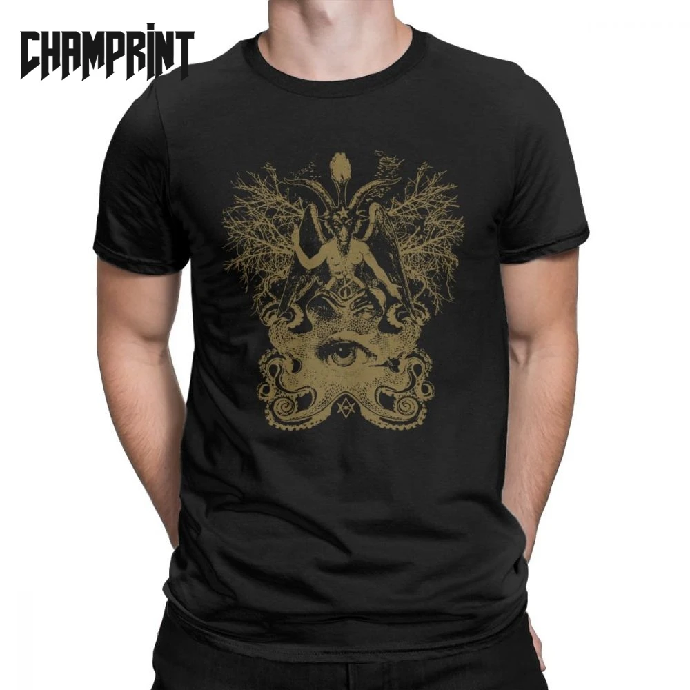 Men's Baphomet T Shirt Satan Devil Lucifer Worship Cotton Clothes Fun Short Sleeve O Neck Tees Printed T-Shirt Plus Size Tops |