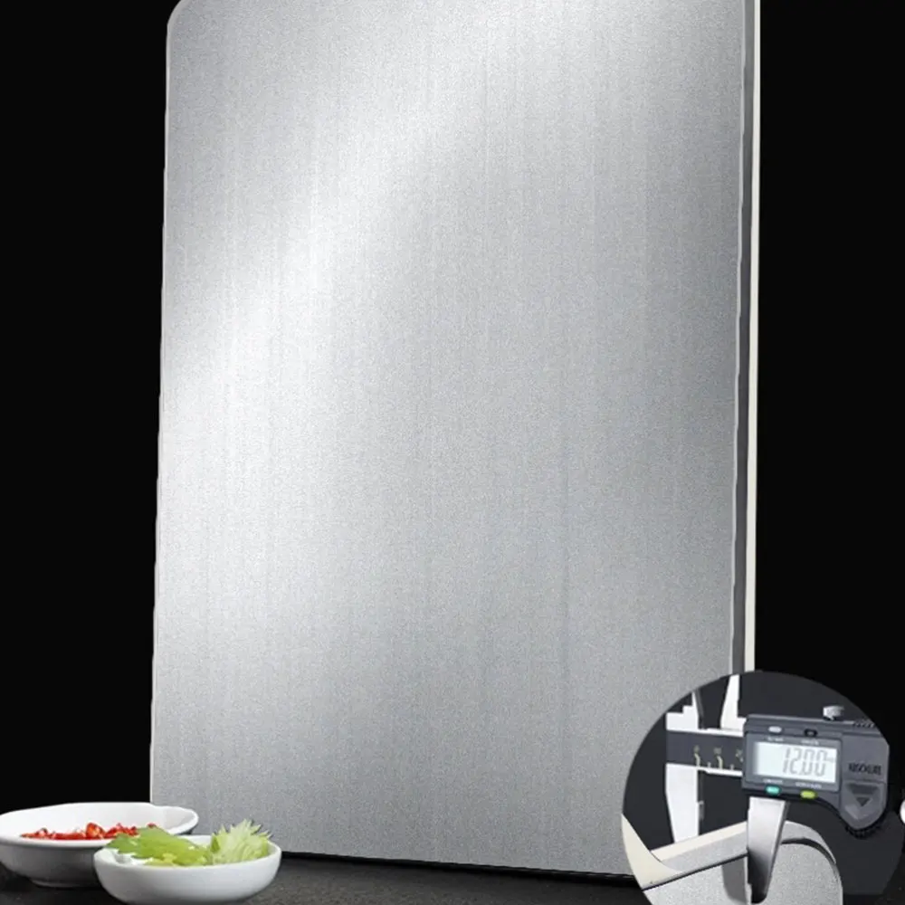 

Stainless Steel Cutting Board Rust-proof Rectangular Chopping Board Double-sided Cutting Board Household Panel for Home