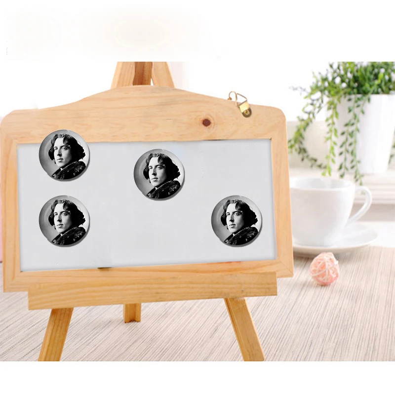 Оскар вильд 30 мм магнит на холодильник писатель знаменитый стеклянный кабошон