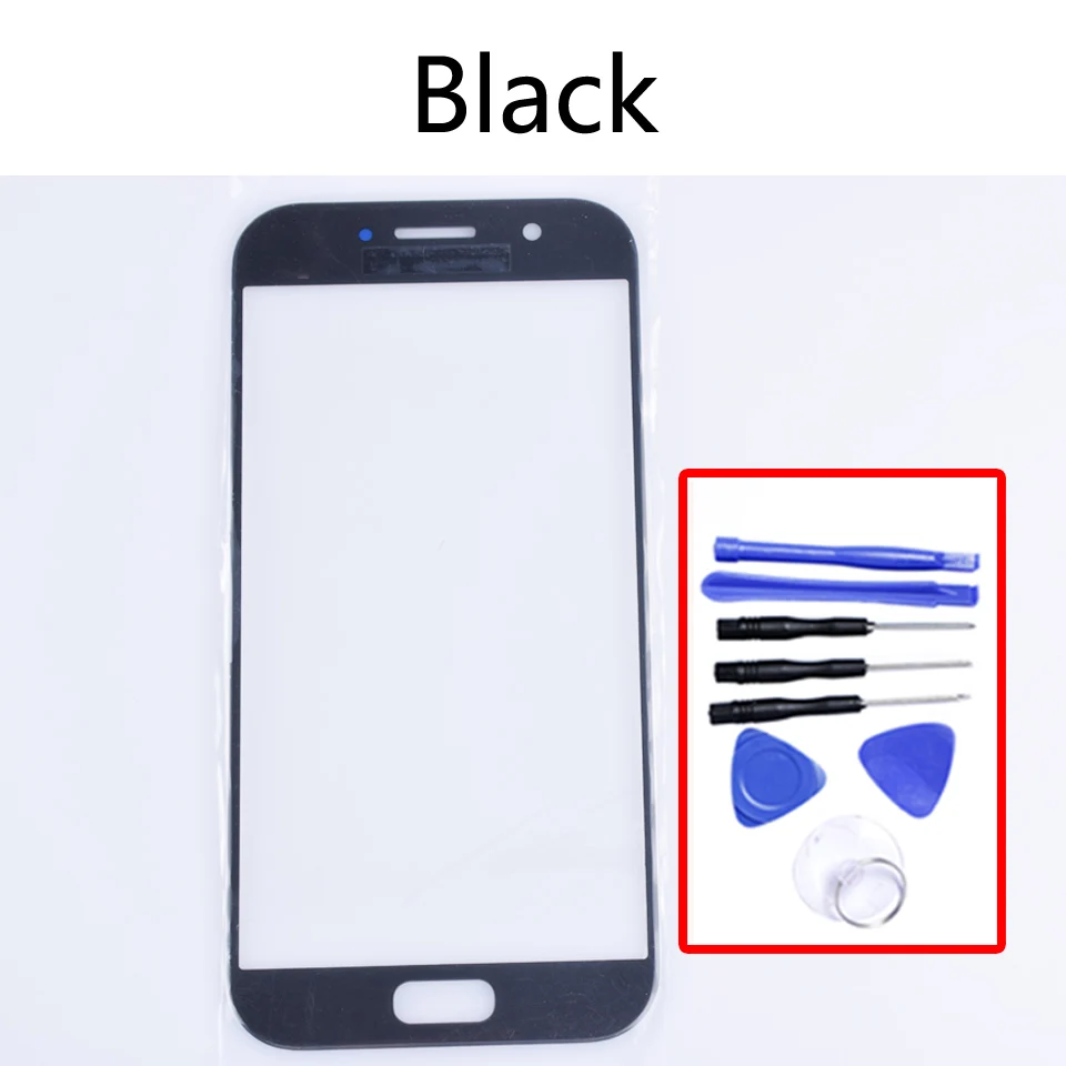 Black-With tool A520 для Samsung Galaxy A5 A520 A520F SM-A520F SM-A520F/DS сенсорный экран Переднее внешнее стекло сенсорный экран Замена объектива 5,2" - Цвет: Black-With tool