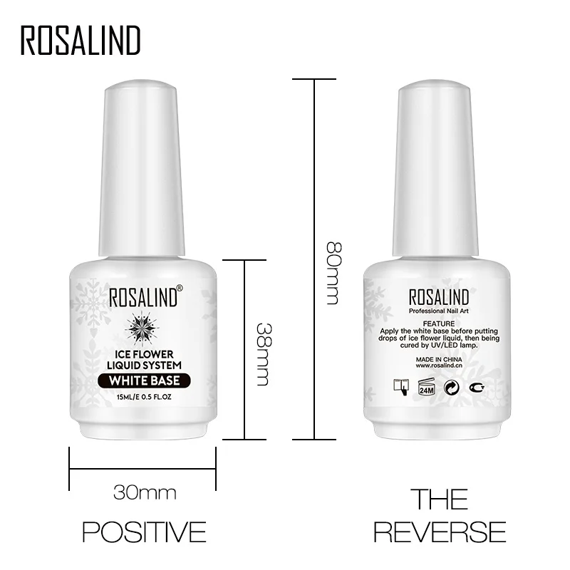 ROSALIND Nail Gel Polish Lacquer For Manicure Hybrid Varnishes Soak Off Ice Flower Primer Blooming Semi Permanent Art |