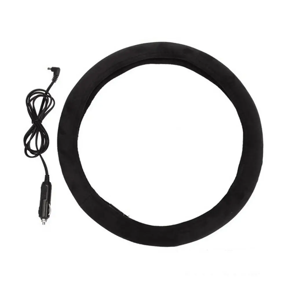 

12V Universal Heated Heating Electric Steering Wheel Covers Warmer Winter Steering Wheel Covers Car Lighter Plug