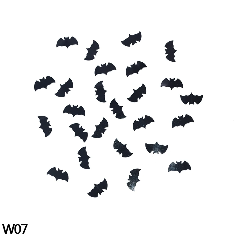 W07 bat 15 г Черный бар кошка паук звезда волшебник череп оранжевая тыква счастливый Конфетти Для Хэллоуина настольные товары категории «конфети» украшение на Хэллоуин - Цвет: W07 bat