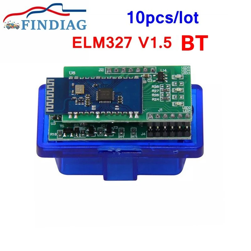 10 шт./лот 2PCB плата OBDII BT V1.5 ELM327 Android и Windows поддерживает дизельные/бензиновые