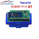 10 шт.лот 2PCB плата OBDII BT V1.5 ELM327 Android и Windows поддерживает дизельныебензиновые считывающие коды диагностический интерфейс