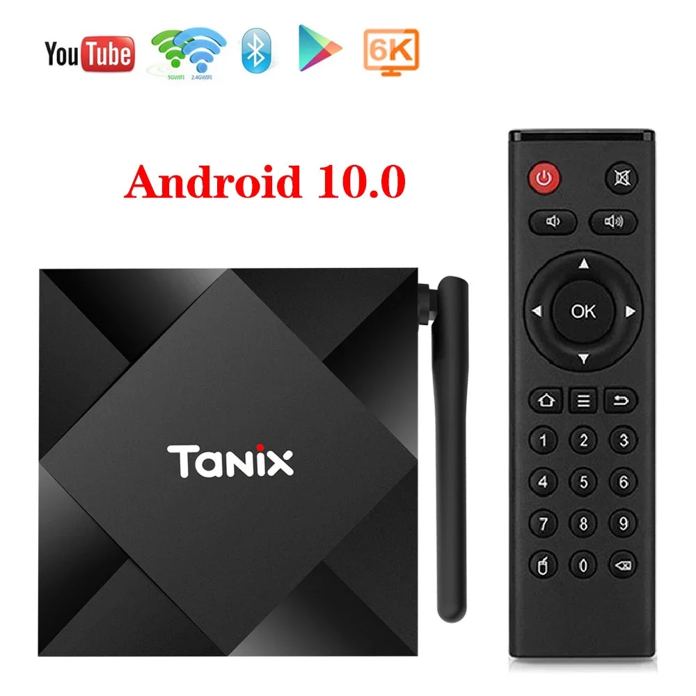 ТВ-приставка Tanix TX6S Android 10 4 ГБ 64 четырехъядерная Allwinner H616 H.265 6K медиаплеер TX6 0 |