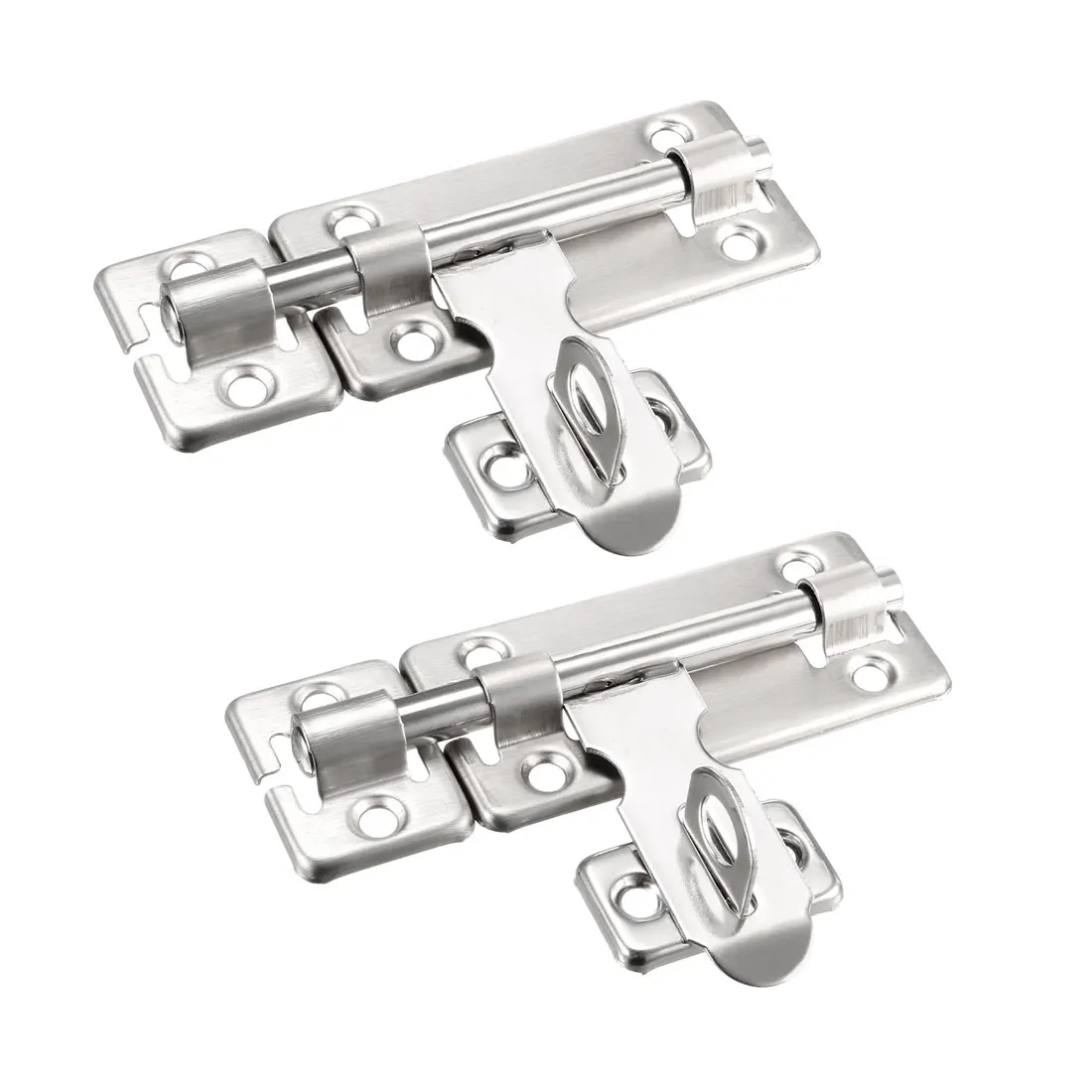 

uxcell Sliding Bolt Gate Latch, 4-inch Stainless Steel Door Hasp with Padlock Hole, 2 Pcs