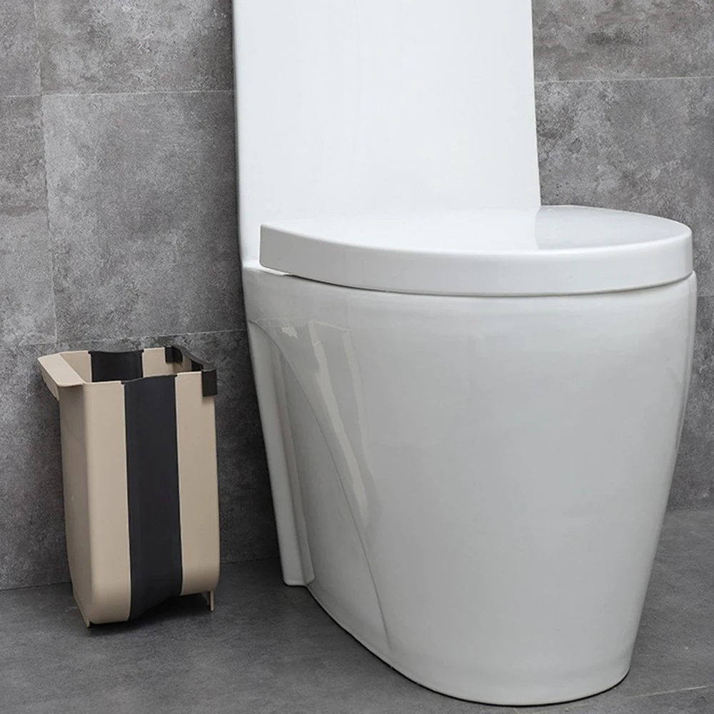 wall mounted folding waste bin kitchen cabinet door hanging trash can bin free global shipping