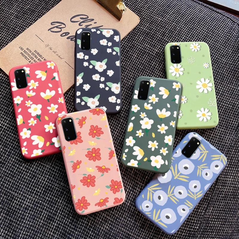 

For Samsung S20 S20 FE 4G S20 FE S20 Plus S20 Ultra S21 S21 Plus 5G S21 Ultra 5G Beautiful flower case silicone fall protector