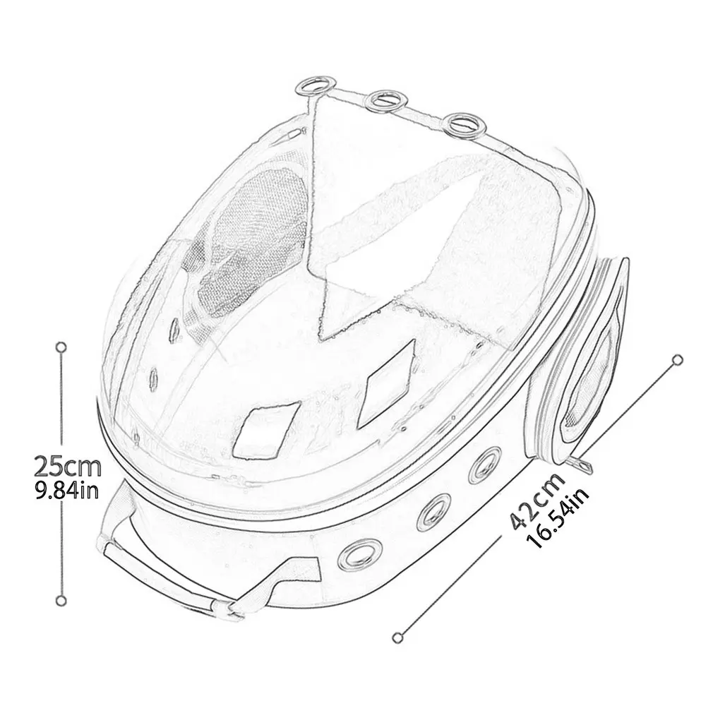 

Full Transparent Space Pet Bag Cat Out Panoramic Three-Hole Breathable Portable Chest Shoulder Pet Bag