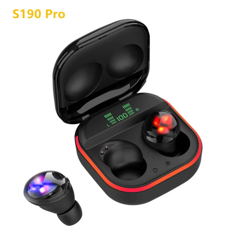

TWS S190 wireless earphones true LED digital display earbud sports Headset are suitable for Samsung and Apple PK R175 R180 R190