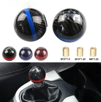 mugen power 56 speed racing gear shift knob black carbon fiber with red line or blue line for 95 cars