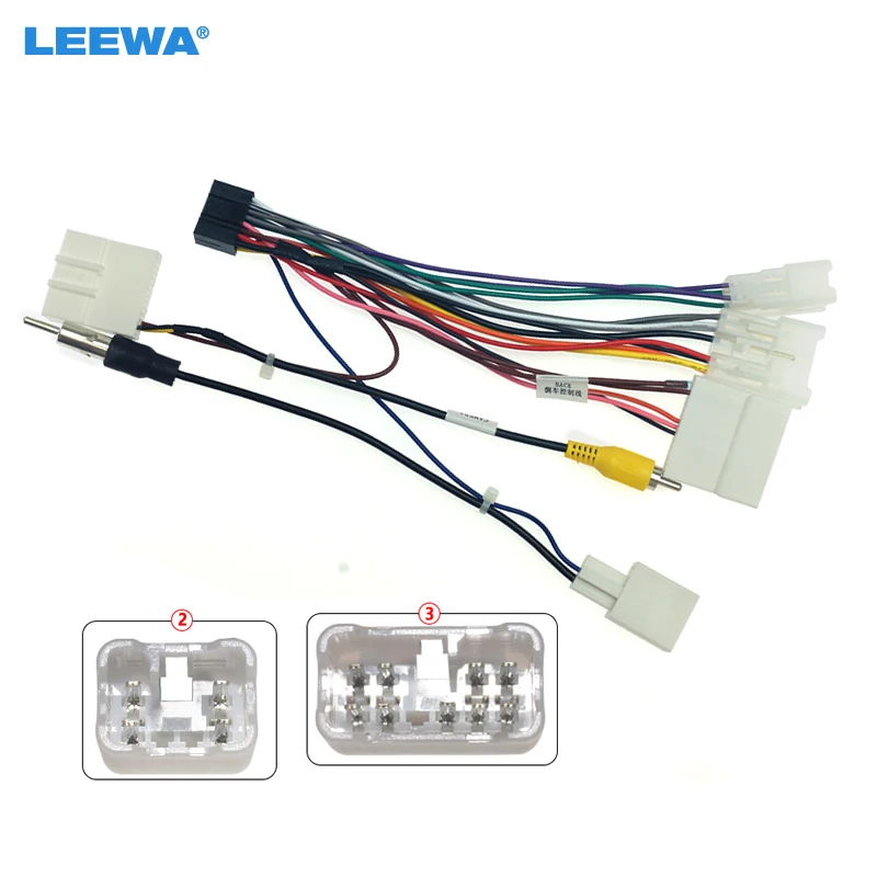 Автомобильный радиоприемник LEEWA 16 контактный адаптер жгут проводов с задней