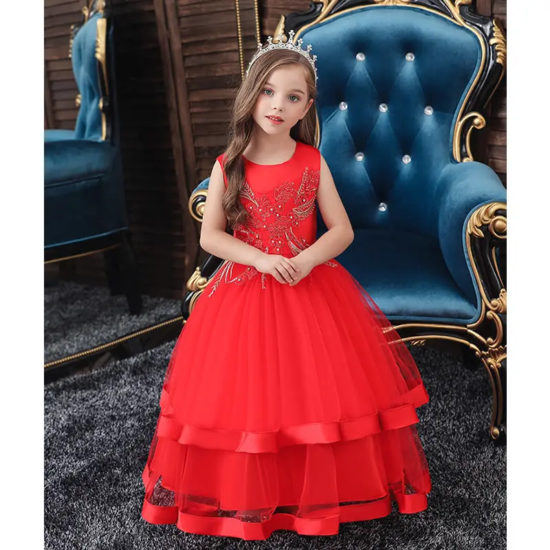 Платье для девочек на свадьбу с цветочным рисунком От 3 до 12 лет детское вечернее