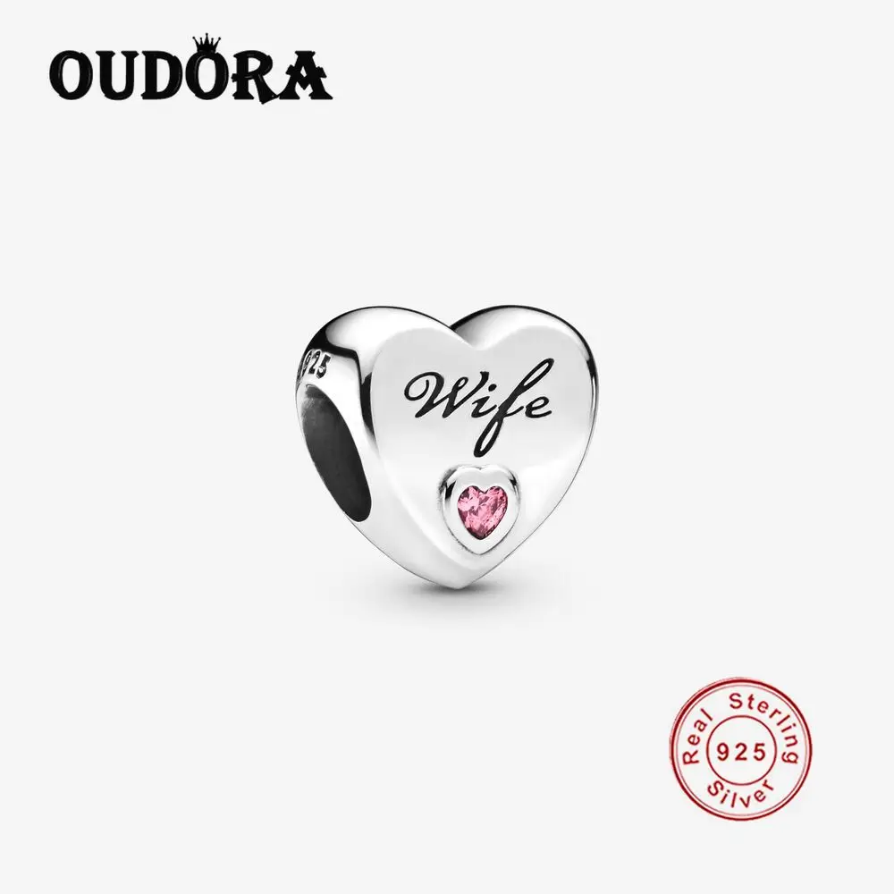 Женский браслет из серебра 925 пробы с подвеской в виде сердца и жены | Украшения