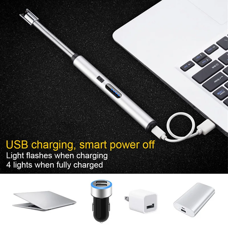 Вращающиеся на 360 градусов USB перезаряжаемые зажигалки для сигарет длинные