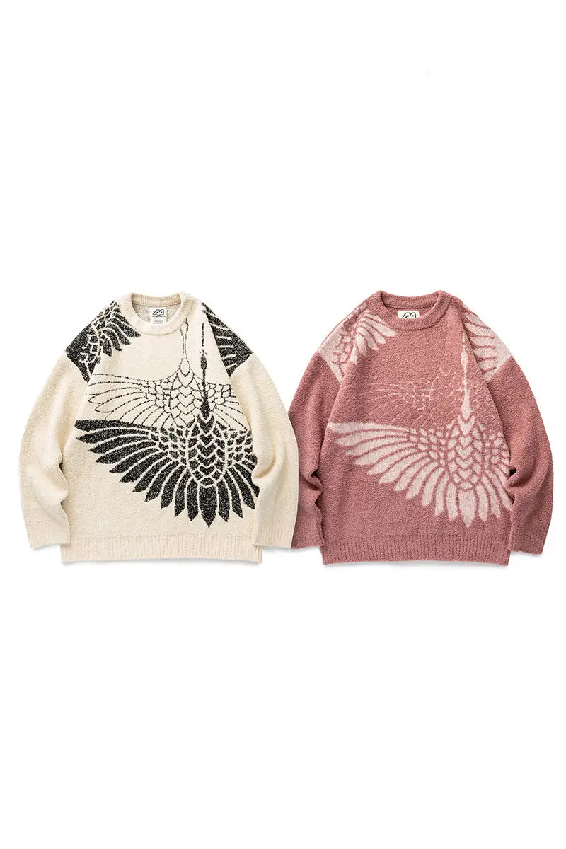 

Winter Retro Chinese Style Printed Round Neck Pullover Sweater Tide Brand Men Clothes Loose Thick Clothing Sueter Hombre Best