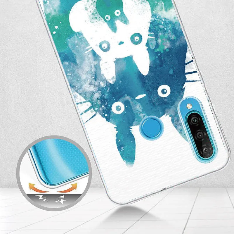 Totoro спиральный Ghibli Kaonashi для huawei Honor mate 10 20 Nova P20 P30 P умный мягкий тонкий защитный прозрачный чехол из ТПУ