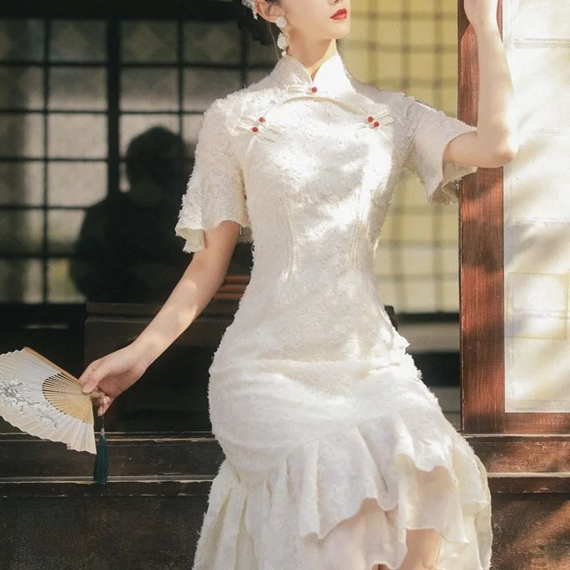 Современное Ципао Hanfu женское китайское платье г. восточное винтажное