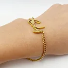 VihsowCo именной браслет из нержавеющей стали 3 мм кубинская цепь персонализированный модный браслет с буквами ювелирные изделия для женщин подарок