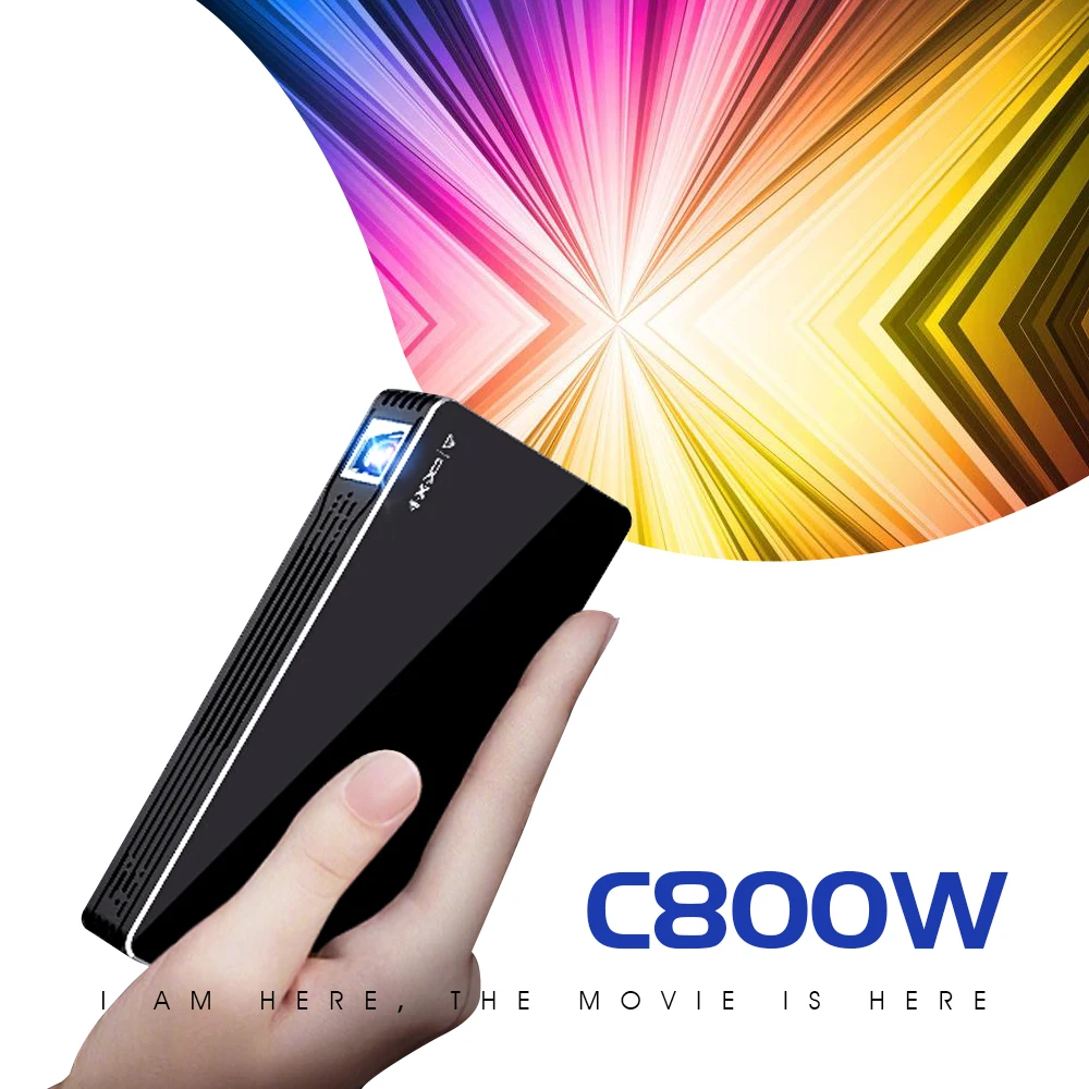 REAL TV C800W Mini DLP проектор для смартфона Android 5G WiFi телефон поддержка Miracast Airplay HDMI TF USB| |