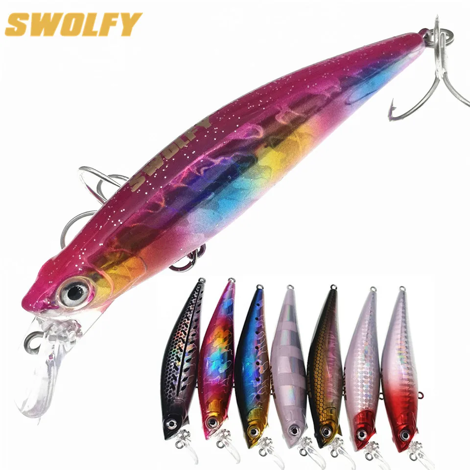 SWOLFY Minnow приманки 33 г/90 мм рыболовные из Китая Leurre Souple воблеры Peche Mer мушек кормушка