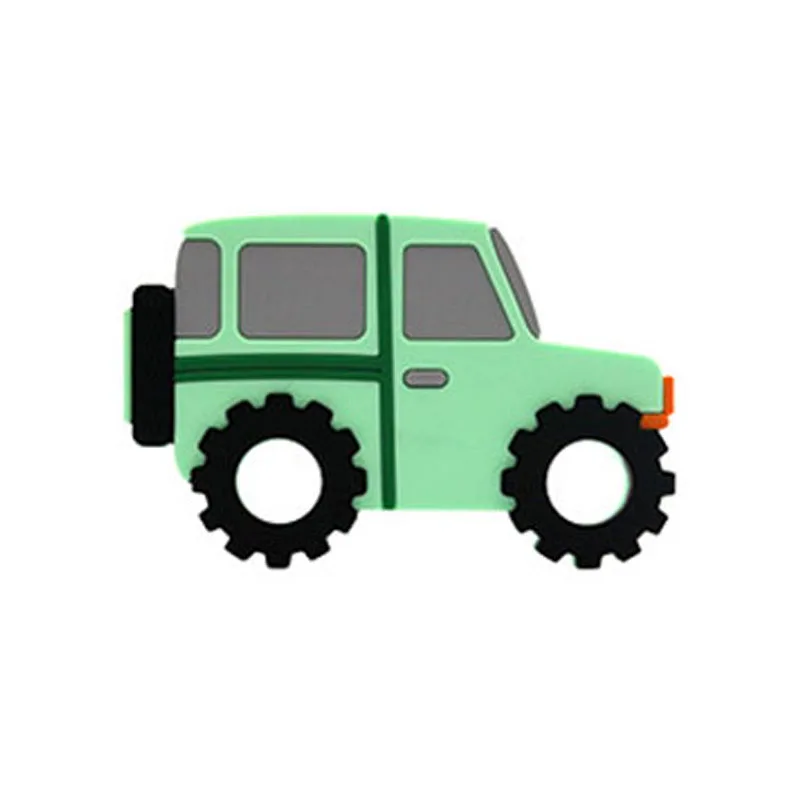 Зеленый Чип и Дейл 5 шт. DIY силиконовый Прорезыватель автомобиль без добавления бисфенола А Жевательная подвеска уход сенсорные Детское Зубное кольцо для соски игрушечный детский душ подарок - Цвет: Зеленый