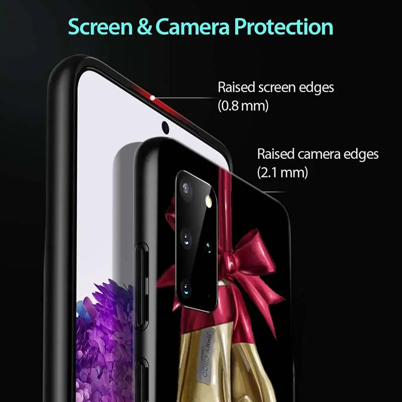 

High Heels Flower Girl for Samsung Note 20 S20 Ultra Plus A91 A71 A51 A41 A31 A21 A21S A11 A01 Bright Black Phone Case