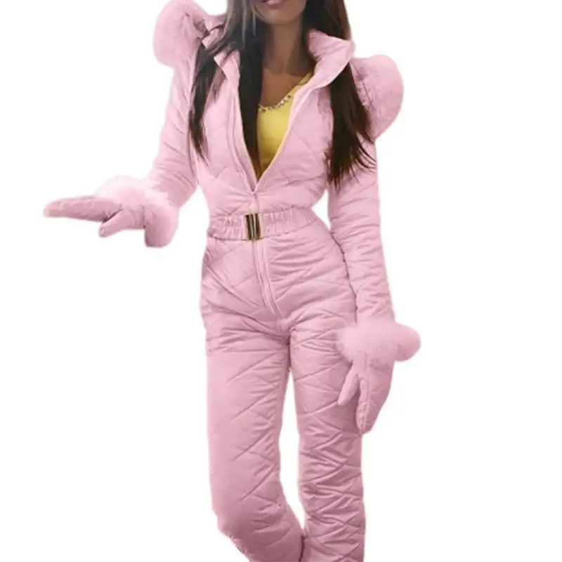 Женский Плотный Комбинезон зимний Повседневный теплый дышащий комбинезон с
