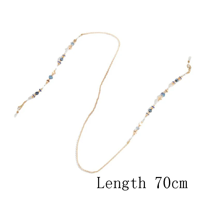 

Fashion Metal Crystal Glasses Neck Strap Chain Acrylic Crystal Black Beads Eyeglasses Necklace Metal Sunglasses Cord Lanyard