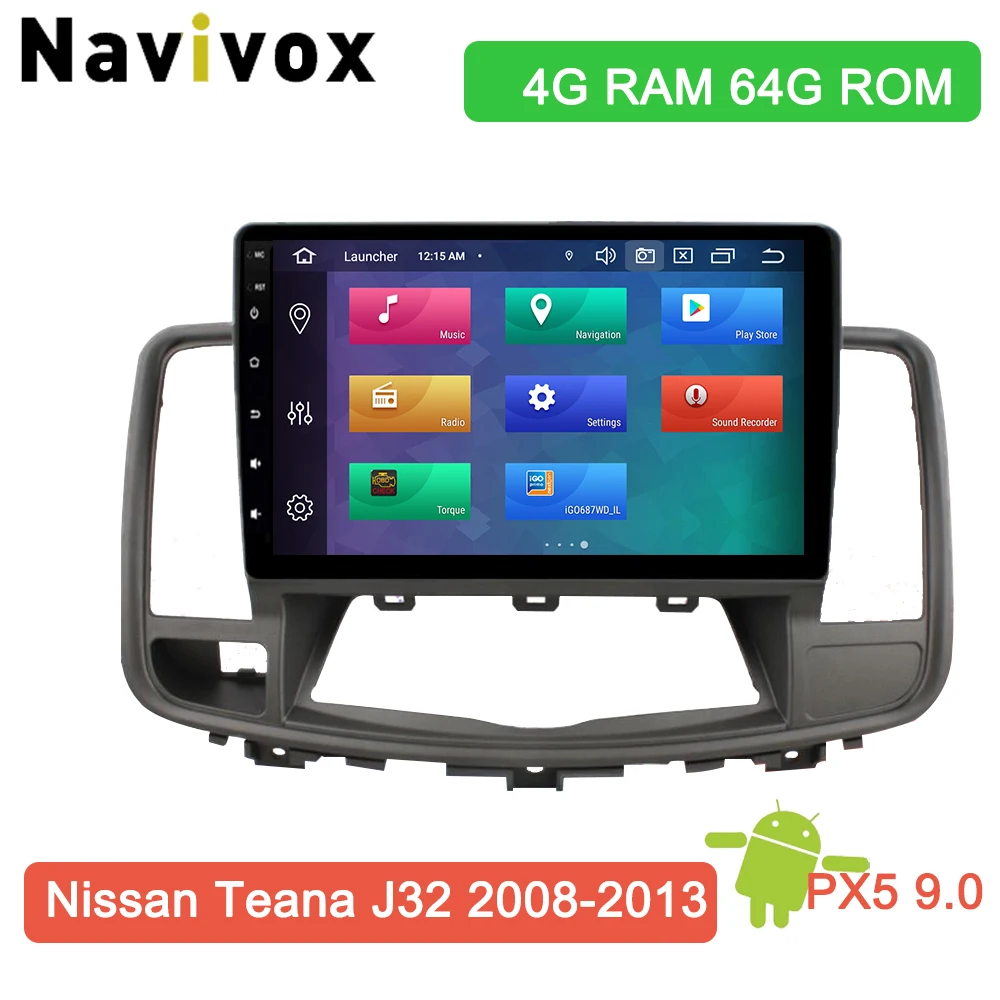 Navivox для Nissan Teana J32 2008-2013 автомобильный Радио Мультимедиа Видео плеер навигация gps Android 9,0 No 2din Stero