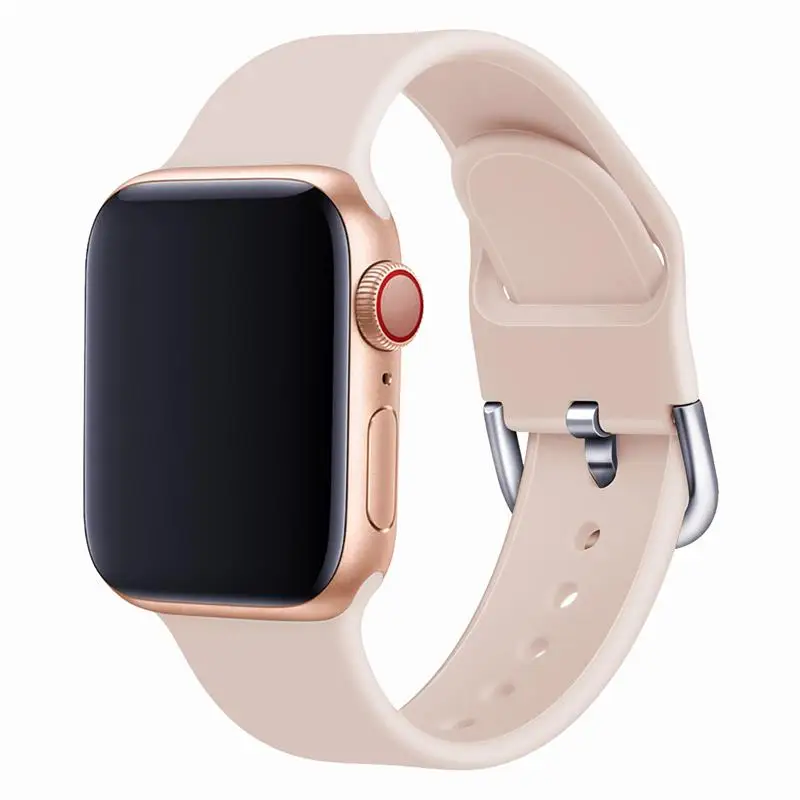 Pink sand Спортивный силиконовый ремешок для apple watch 5 4 band 44 мм iwatch band 42 мм correa 38 мм pulseira apple watch 5 4 3 2 Браслет ремешок для часов - Цвет ремешка: Pink sand
