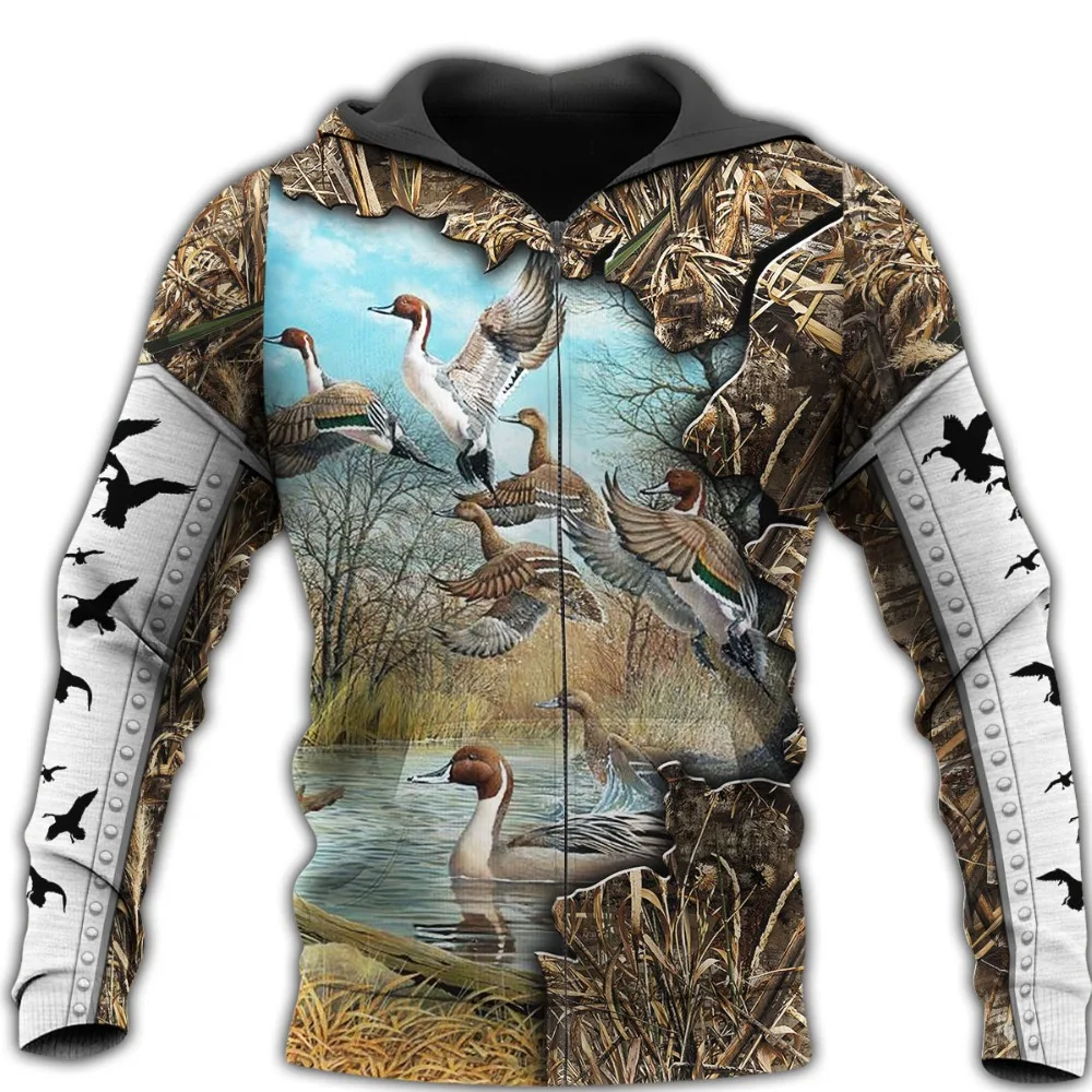 

3D Printed Duck Hunting Animal Hoodie Harajuku Sweatshirt Streetwear autumn hoodies Unisex Casual jacket Tracksuits KJ0104