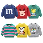 Толстовка хлопковая для мальчиков и девочек, с длинным рукавом и круглым вырезом